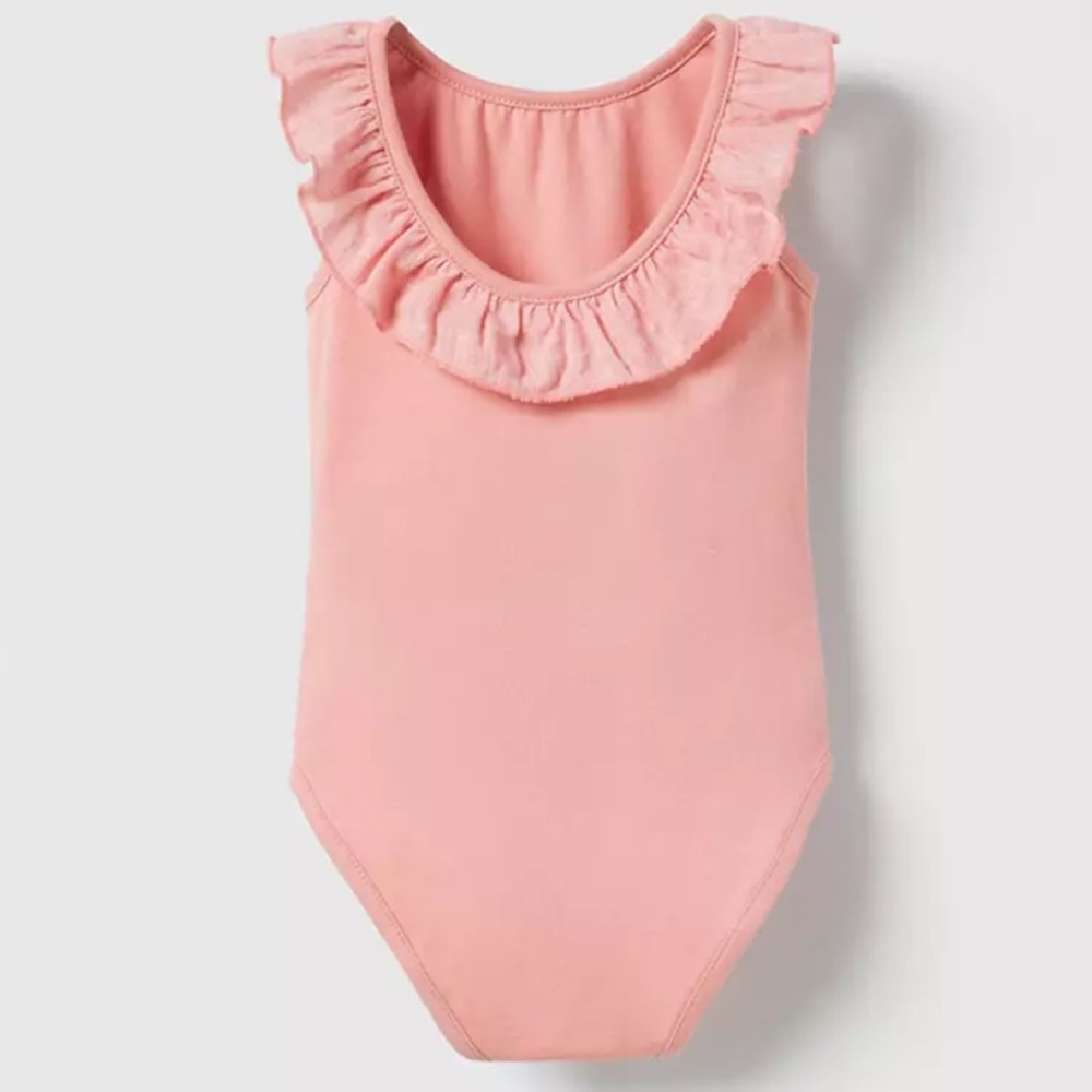 Zara pink Ruffled bodysuit toddler